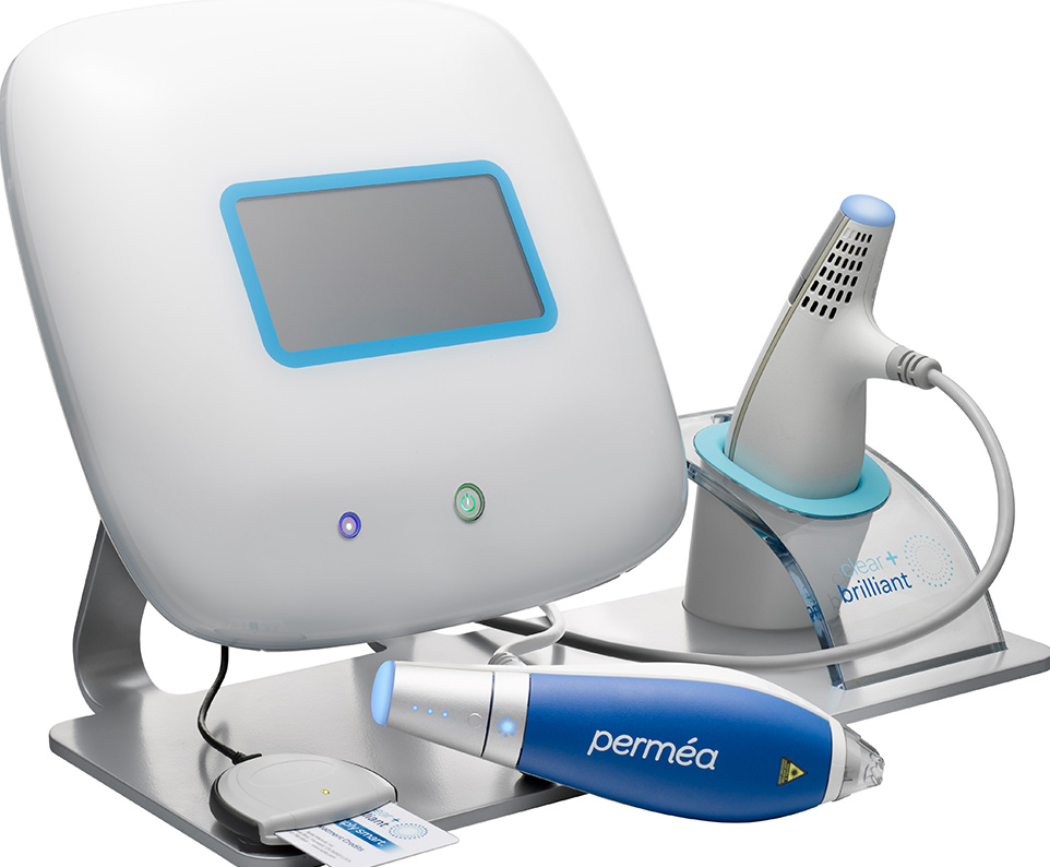 Clear and Brilliant laser device used for skin renewal and improving tone, texture, and overall radiance.